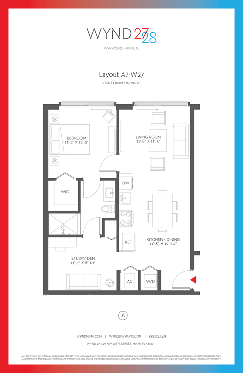 W27 - 1BR 1BA_765 SF at WYND 27 & WYND 28, Miami, FL, Florida , 33127